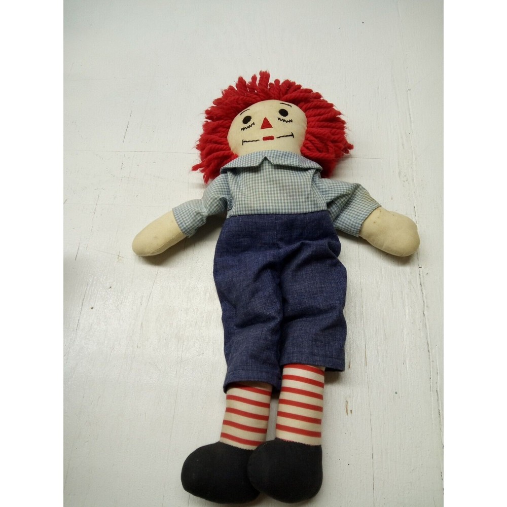 HOMEMADE RAGEDY ANDY DOLL 17” EMBROIDERED FACE